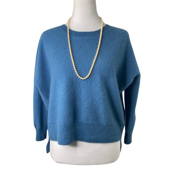 Eileen Fisher 3/4 Sleeves Blue 100% Cashmere Pullover Sweater, Size XS #223 - Picture 2 of 14